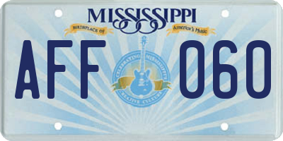 MS license plate AFF060