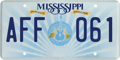 MS license plate AFF061
