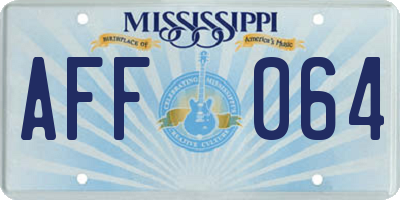 MS license plate AFF064