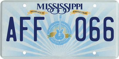 MS license plate AFF066
