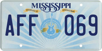 MS license plate AFF069