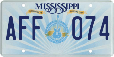 MS license plate AFF074