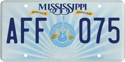 MS license plate AFF075