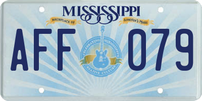 MS license plate AFF079