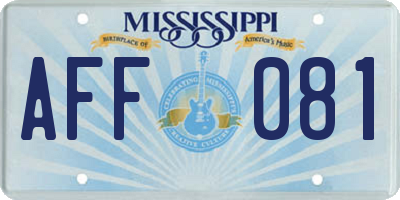MS license plate AFF081