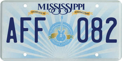 MS license plate AFF082