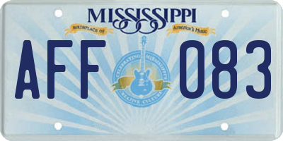 MS license plate AFF083