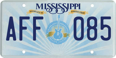 MS license plate AFF085