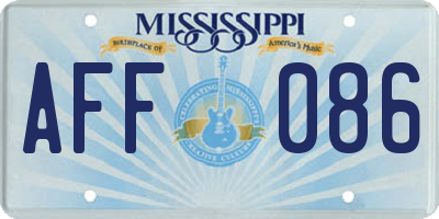 MS license plate AFF086