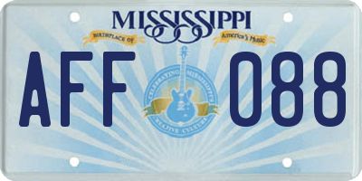 MS license plate AFF088