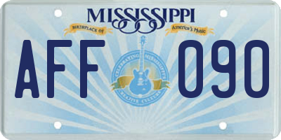 MS license plate AFF090