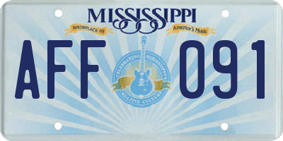 MS license plate AFF091