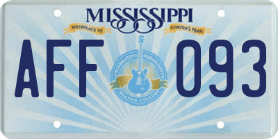 MS license plate AFF093