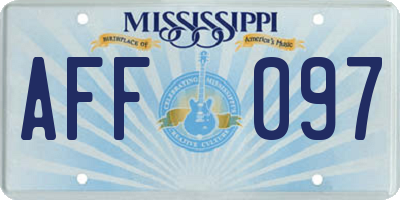 MS license plate AFF097