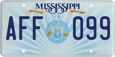 MS license plate AFF099
