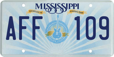 MS license plate AFF109