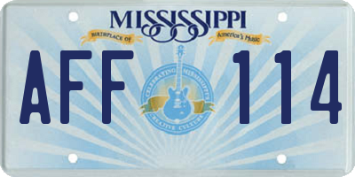 MS license plate AFF114