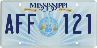MS license plate AFF121