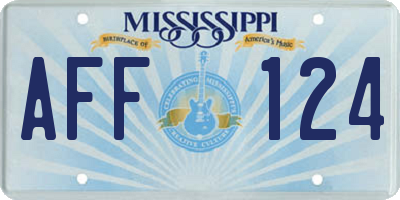 MS license plate AFF124