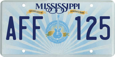 MS license plate AFF125