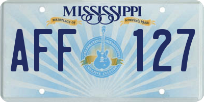 MS license plate AFF127