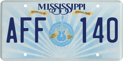 MS license plate AFF140