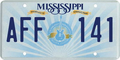 MS license plate AFF141