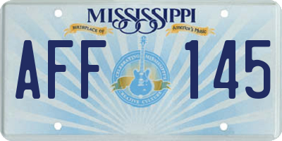 MS license plate AFF145