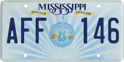 MS license plate AFF146