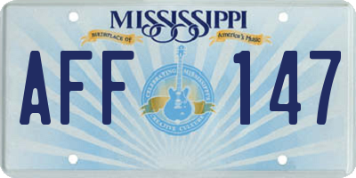 MS license plate AFF147