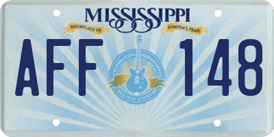 MS license plate AFF148