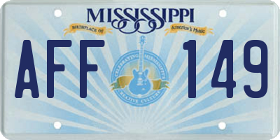 MS license plate AFF149