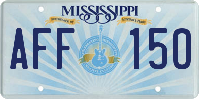 MS license plate AFF150