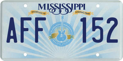 MS license plate AFF152