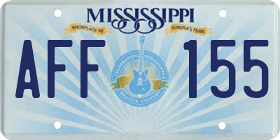 MS license plate AFF155