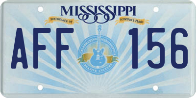 MS license plate AFF156