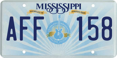 MS license plate AFF158