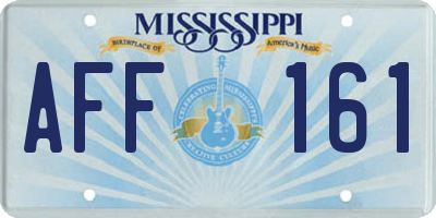 MS license plate AFF161