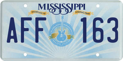 MS license plate AFF163