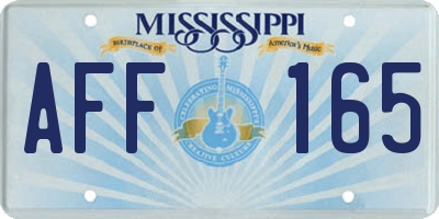 MS license plate AFF165
