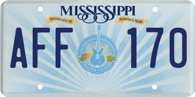 MS license plate AFF170