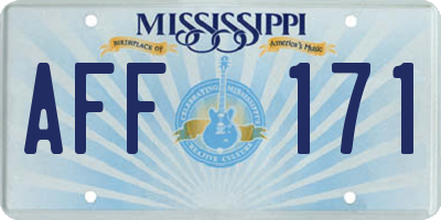 MS license plate AFF171