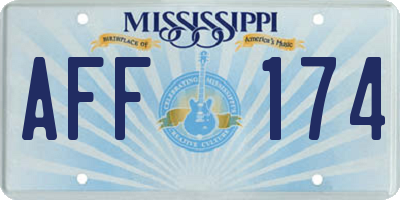 MS license plate AFF174