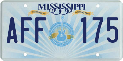 MS license plate AFF175
