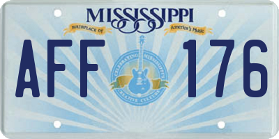 MS license plate AFF176