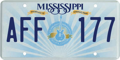 MS license plate AFF177