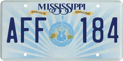 MS license plate AFF184