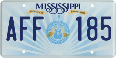 MS license plate AFF185