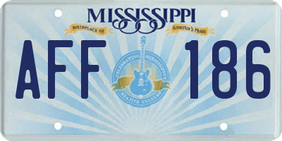 MS license plate AFF186