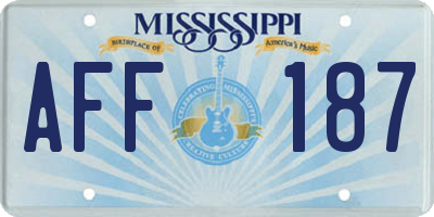MS license plate AFF187